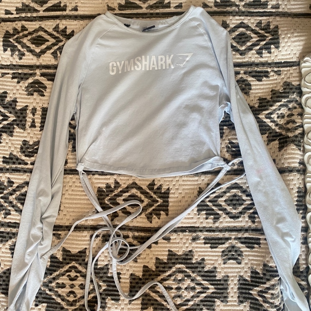 Gym shark cropped long sleeve mint
